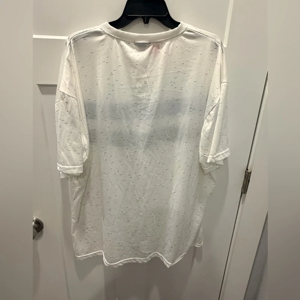 Nike 3XL Athletic Shirt V Neck White Blue Stripe Swoosh
